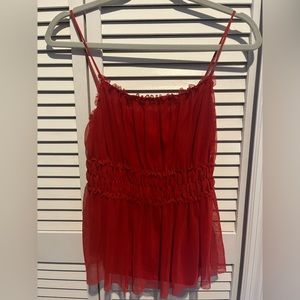 Red Ruffle Top
